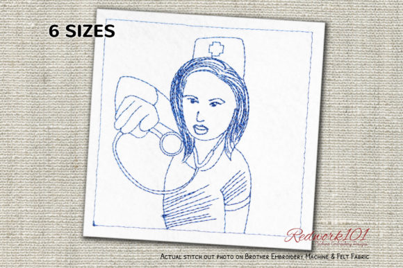 Angry Nurse with Stethoscope Redwork Review