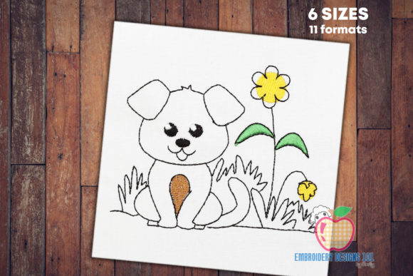 Cute Baby Dog Sketch Embroidery Review