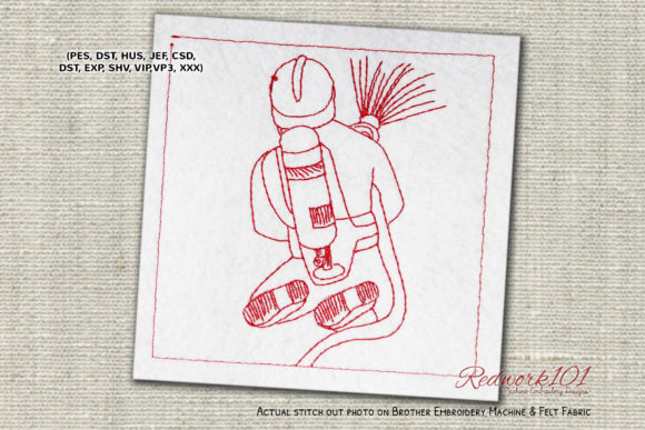 Firefighter Fighting a Fire Scene Embroidery Review