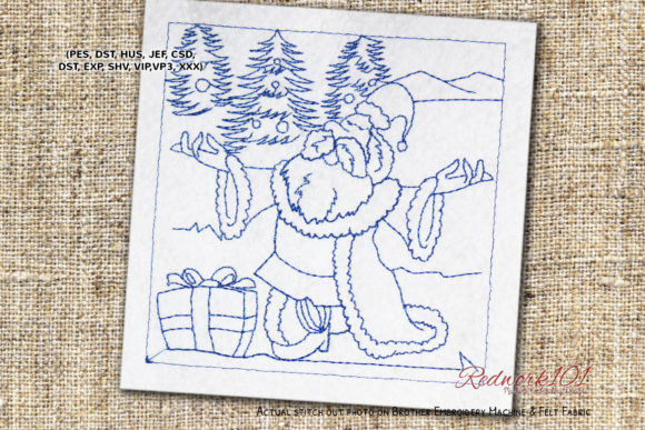 Happy Santa Claus Embroidery for Christmas Products