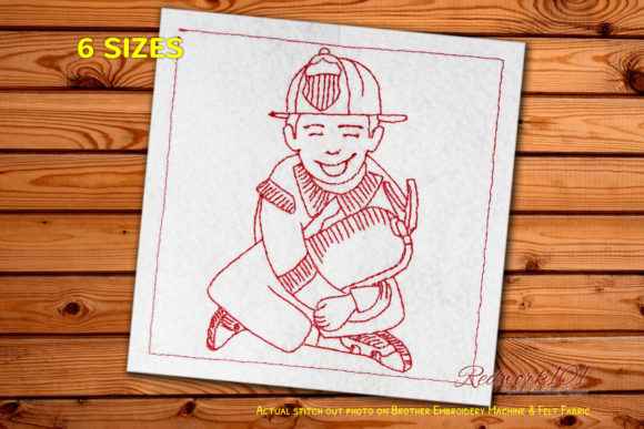 Smiling Fire Fighter Bluework Embroidery Review